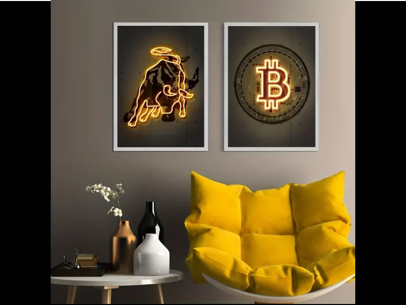 Bull & Bitcoin Canvas Set