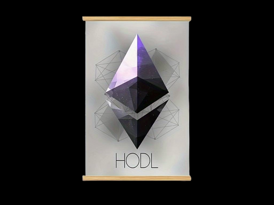 Ethereum "HODL" Canvas - mit Rahmen